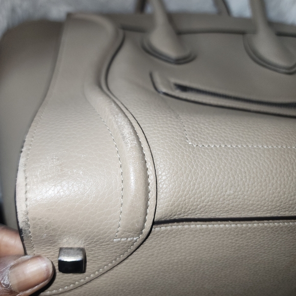 Celine Tan Leather Luggage Tote Bag. - Picture 11 of 16